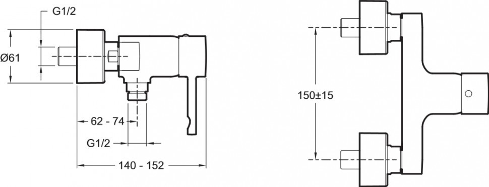 Смеситель для душа Jacob Delafon Cuff E45533-CP