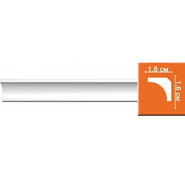 Плинтус потолочный полиуретановый Decomaster 96240 2400х16х16 мм