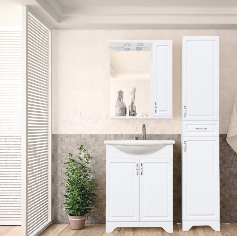 Зеркало-шкаф Style Line Олеандр-2 55/С Люкс белый