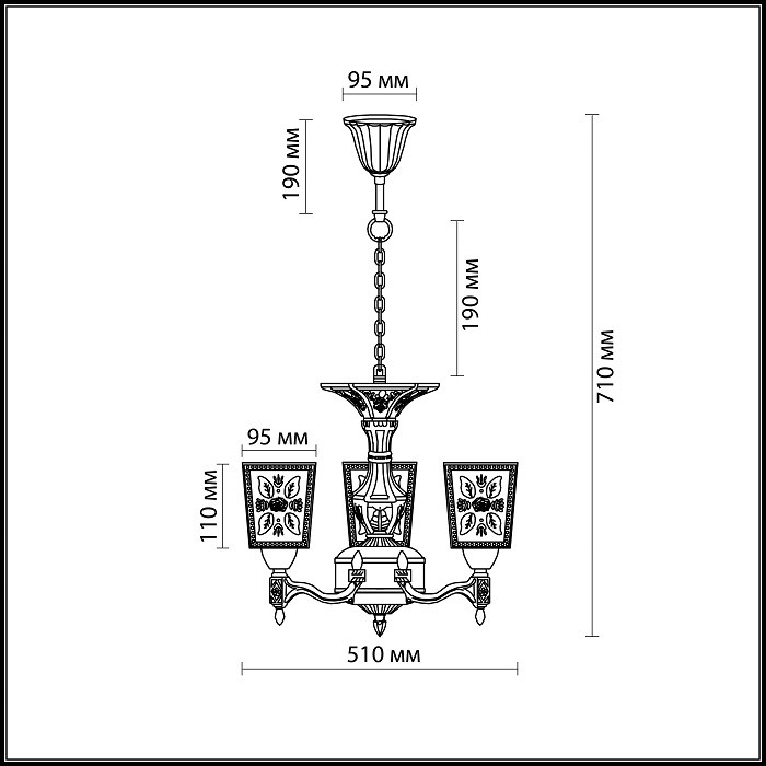Люстра подвесная Odeon Light Virta 2564/3 бронза E14 3х60W 220V