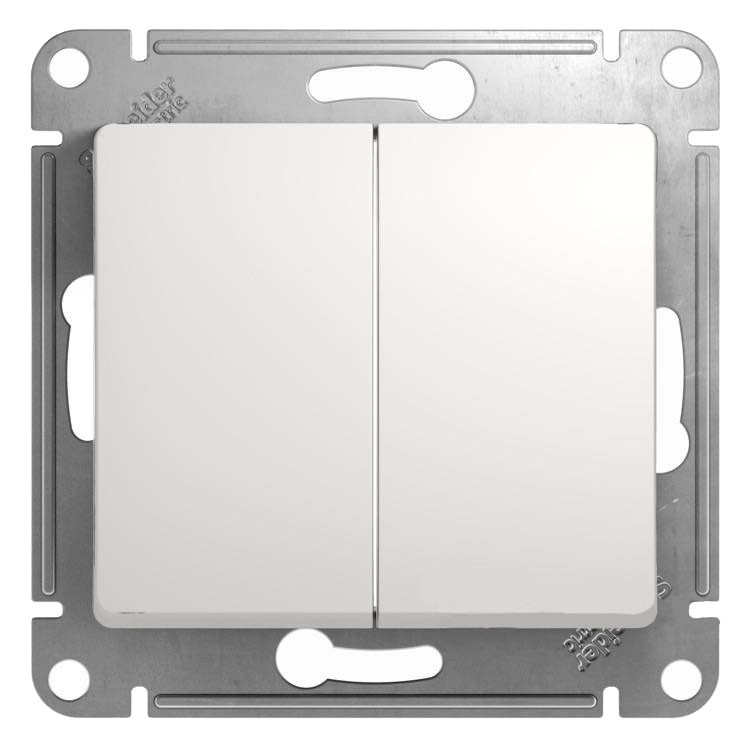 Механизм переключателя Schneider Electric Glossa GSL000165 двухклавишный белый