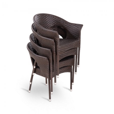 Обеденная группа Афина-Мебель T190B-1/Y97B Brown 4Pcs коричневая