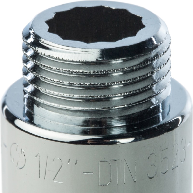 Удлинитель Stout SFT-0002-001280 1/2 дюйма 80 мм хромированный с внутренней и наружной резьбой