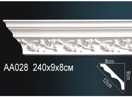 Карниз потолочный полиуретановый Перфект AA028 2400х90х80 мм