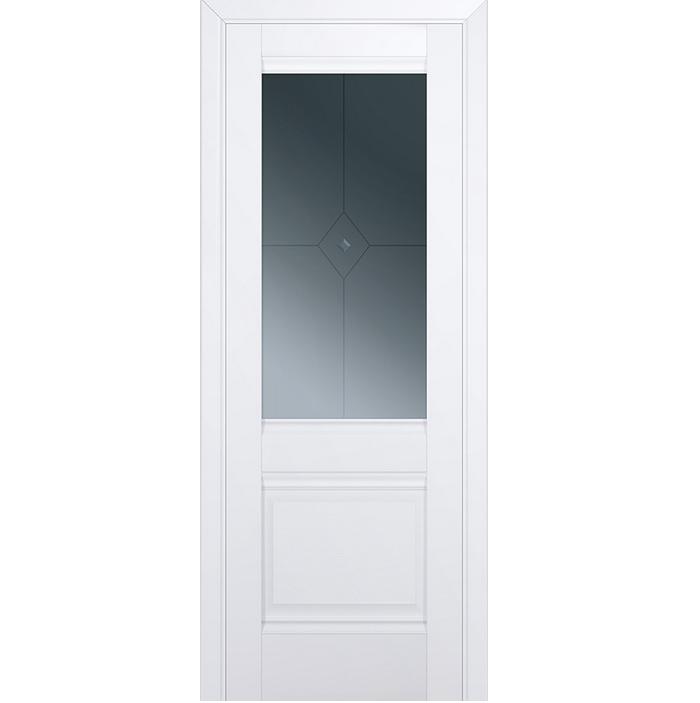 Дверное полотно Profil Doors 2U экошпон Аляска стекло графит 2000х700 мм