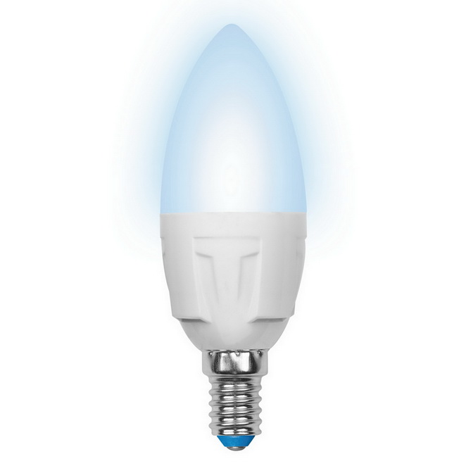 Лампа светодиодная Uniel Яркая LED-C37 7W/NW/E14/FR PLP01WH матовая 4000K