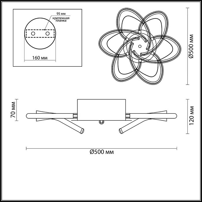 Люстра потолочная Lumion Miranda 3772/44CL коричневая LED 44W 220V