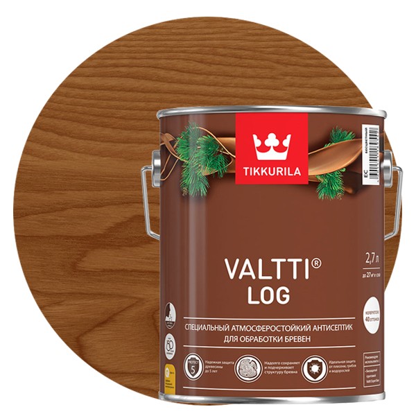 Антисептик Tikkurila Valtti Log тик 2,7 л