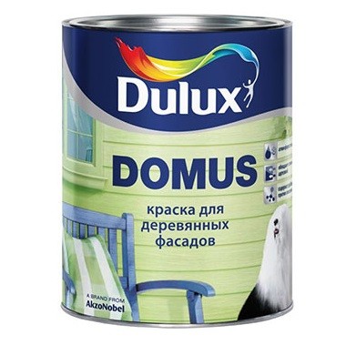 Краска для деревянных фасадов Dulux Domus база BС полуглянцевая 0,9 л