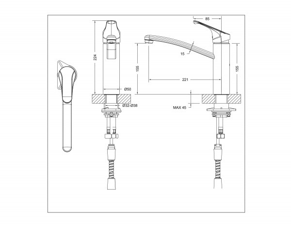 Смеситель для кухни Bravat Common F7234129CP-RUS