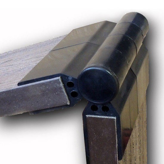 Угловой элемент для грядочной доски Holzhof поворотный черный 150х25 мм