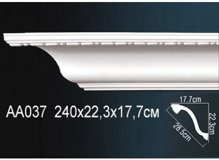 Карниз потолочный полиуретановый Перфект AA037 2400х223х177 мм