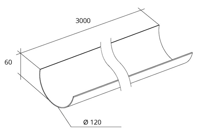 Желоб английский Grand Line ПВХ D120/87х3000 мм белый
