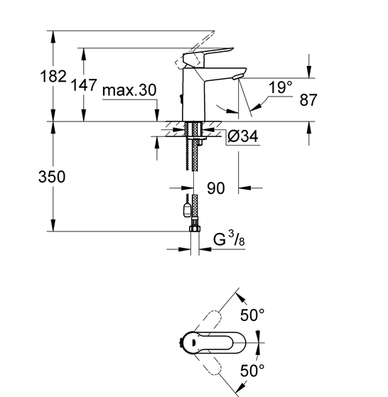 Смеситель для раковины Grohe BauEdge 23329000