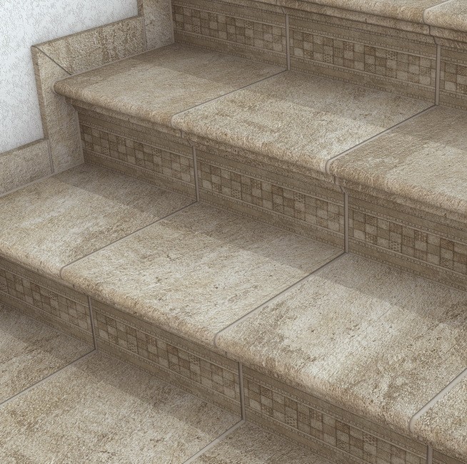 Ступень угловая клинкерная SDS Keramik Bremen Eckflorentiner Beige 320х320 мм