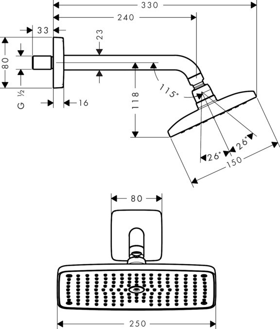 Верхний душ Hansgrohe Raindance E 27370000