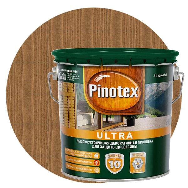 Пропитка для древесины Pinotex Ultra Тик 2,7 л