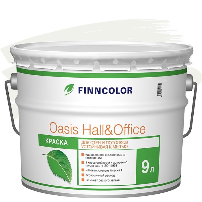 Краска для стен и потолков Tikkurila Finncolor Oasis Hall&Office F497 9 л