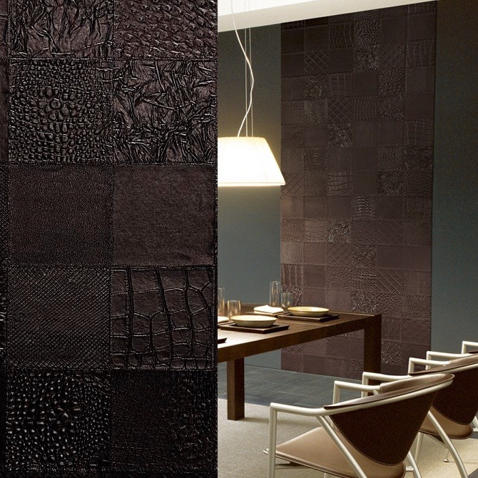 Стеновая панель Sibu Leather Line Collage Mocca 2612х1000 мм самоклеящаяся
