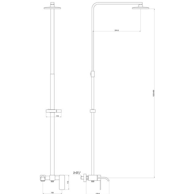 Стойка душевая Timo Selene SX-1013z chrome