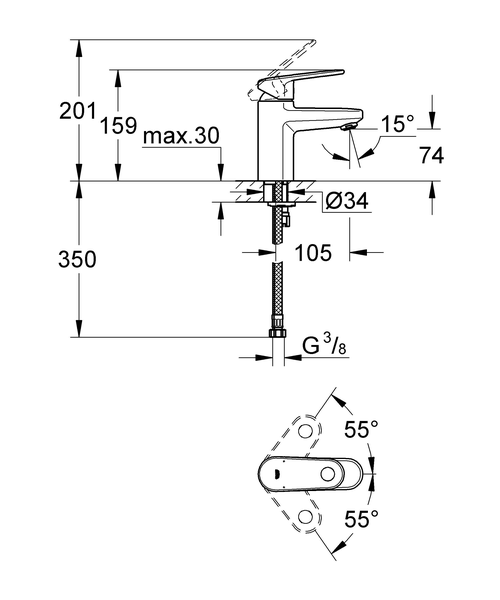 Смеситель для раковины Grohe Europlus 33163002