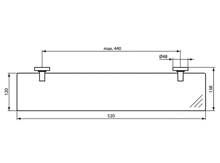 Полка стеклянная Ideal Standard IOM A9124AA