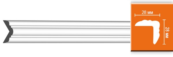 Молдинг полиуретановый Decomaster DP-332 2400х28х28 мм