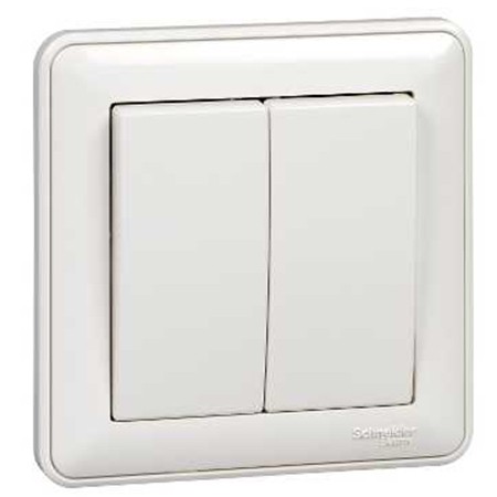 Выключатель Schneider Electric W59 VS510-252-18 двухклавишный белый