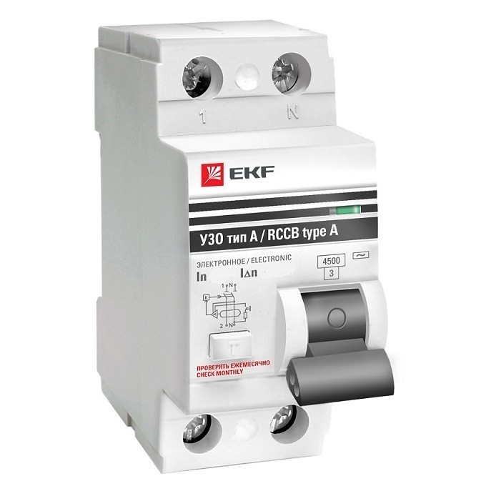 Устройства защитного отключения EKF Proxima ВД-100 электронное тип А 2P 40А 30мА 