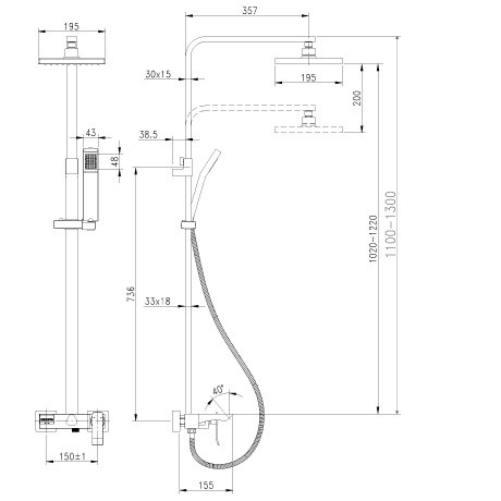 Смеситель для ванны и душа Lemark Contest LM5862CW