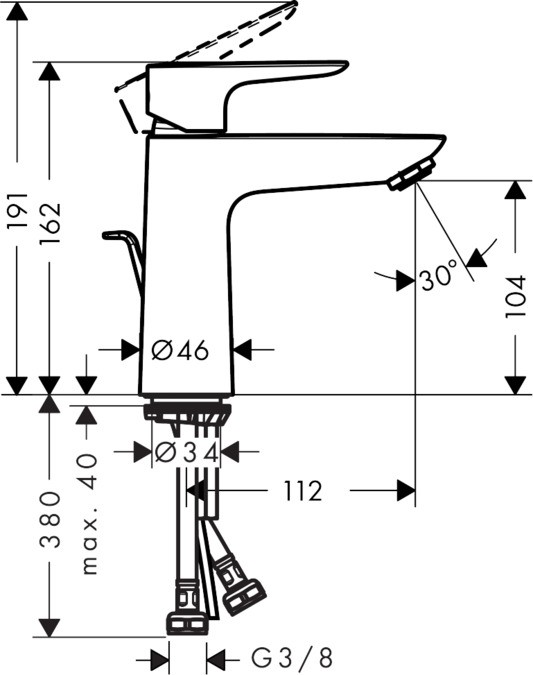 Смеситель для раковины Hansgrohe Talis E 110 71715000