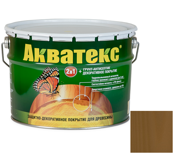 Грунт-антисептик для древесины Акватекс Дуб 10 л
