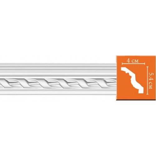 Плинтус потолочный полиуретановый Decomaster 95081F 2400х54х40 мм
