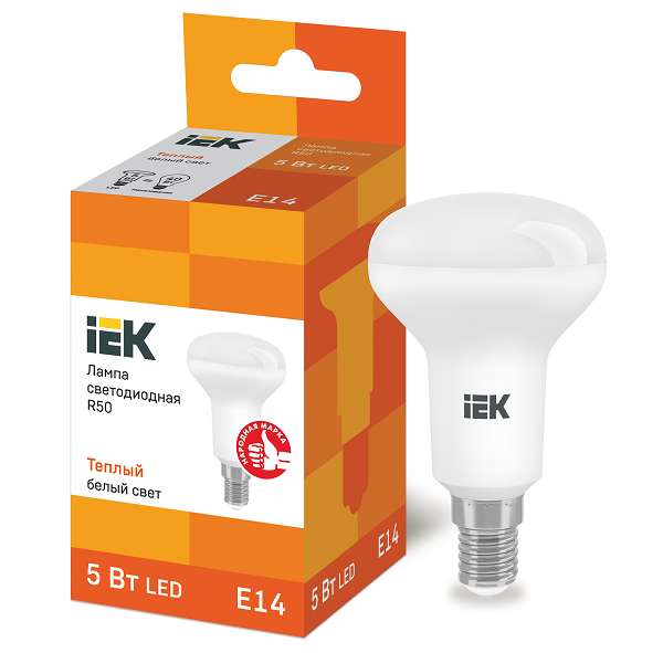 Лампа светодиодная IEK Eco R50 5W E14 3000К 