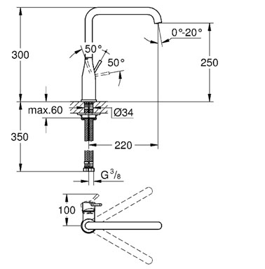 Смеситель для кухни Grohe Essence 30269000