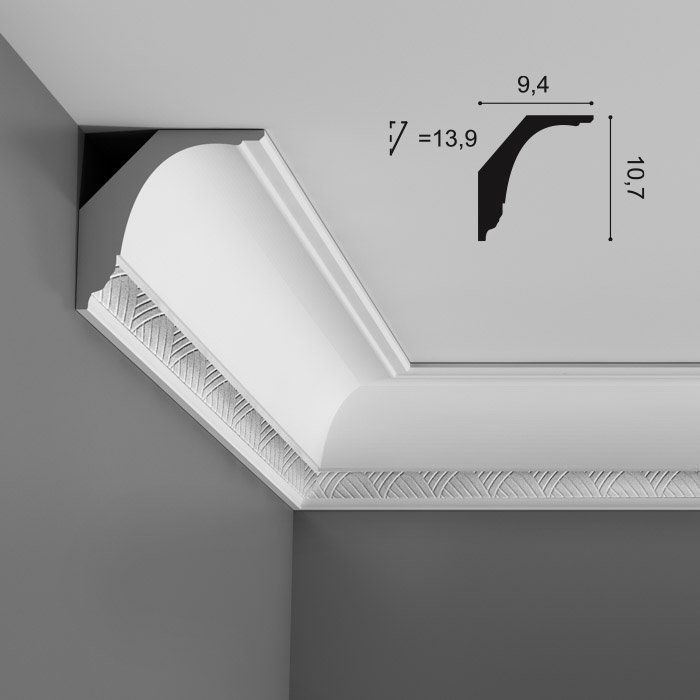 Карниз потолочный полиуретановый Orac Decor Luxxus C422 2000х199х170 мм