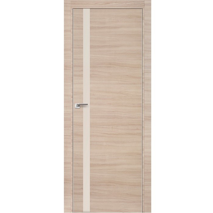 Дверное полотно Profil Doors 6Z экошпон Капучино кроскут стекло перламутровый лак 2000х800 мм с врезкой под магнитный замок и скрытые петли