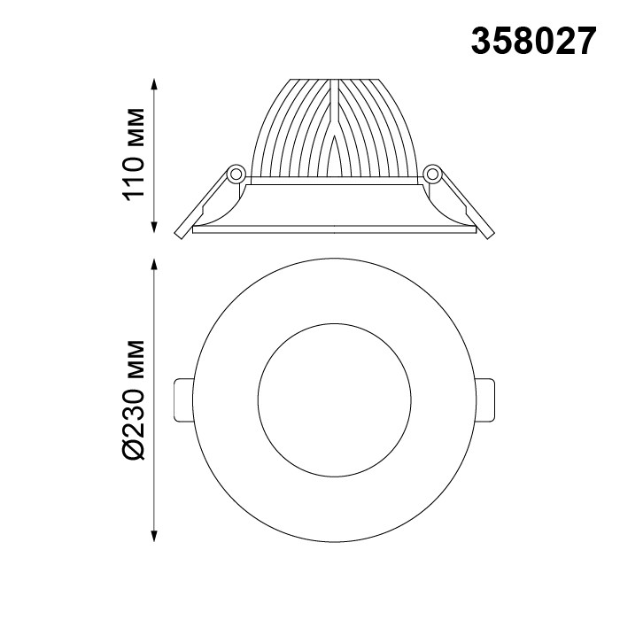 Светильник встраиваемый светодиодный Novotech Glok 358027 белый 50W 220V