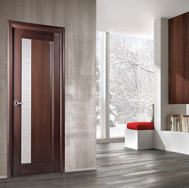 Дверное полотно Belwooddoors Ланда Венге стекло мателюкс 2000х900 мм