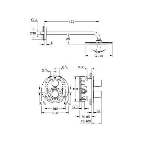 Душевой комплект Grohe Grohtherm 3000 Cosmopolitan 26262000