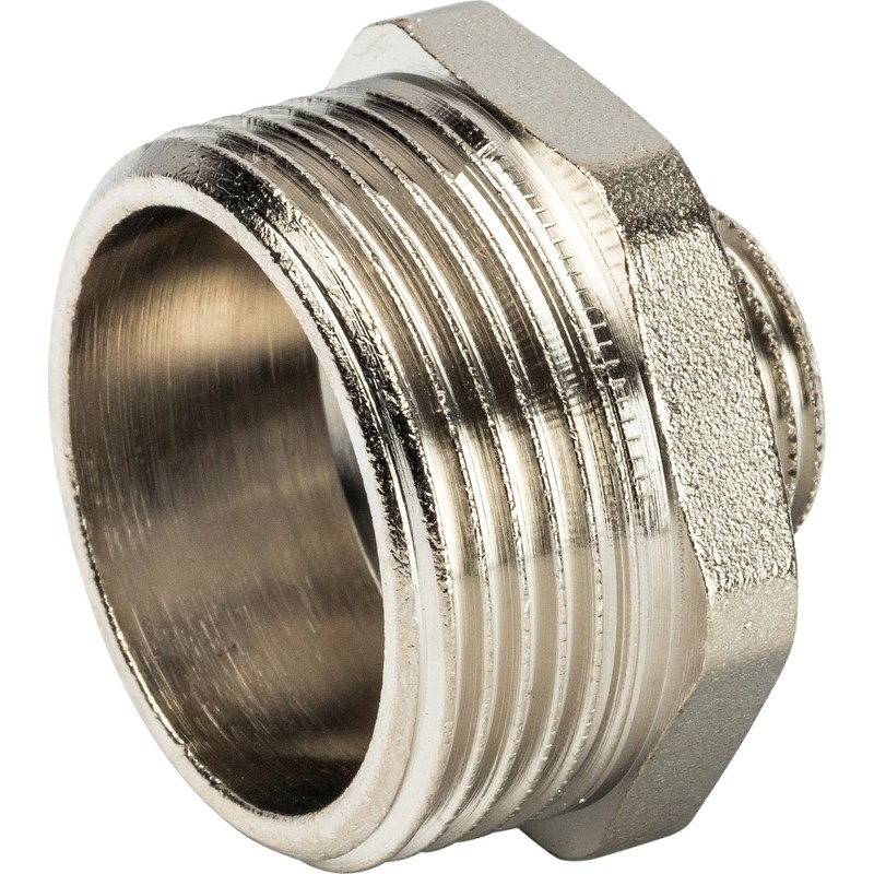 Ниппель переходной Stout SFT-0004-011412 1 1/4х1/2 дюйма никелированный с наружной резьбой