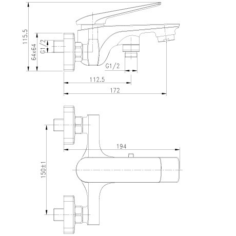 Смеситель для ванны Lemark Allegro LM5914CW