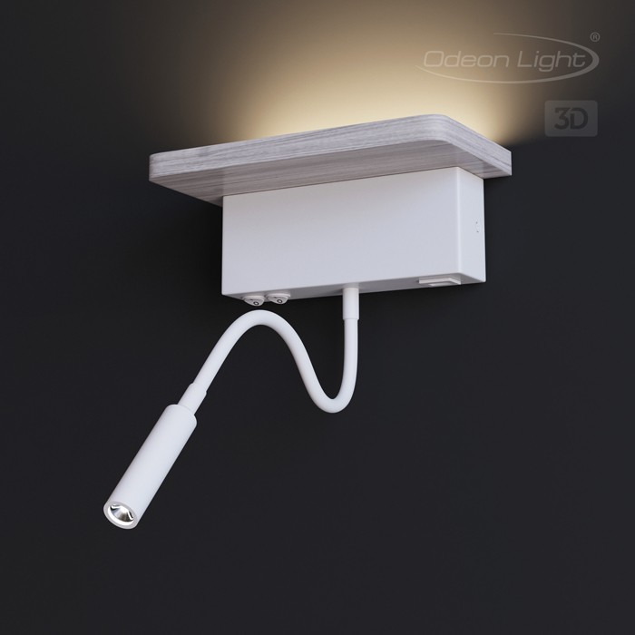 Светильник настенный светодиодный Odeon Light Woody 3869/8WL седой дуб 8W 220V
