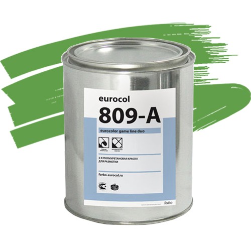 Краска полиуретановая Forbo Eurocolor 809-A Game Line Duo для разметки зеленая 0,5 кг