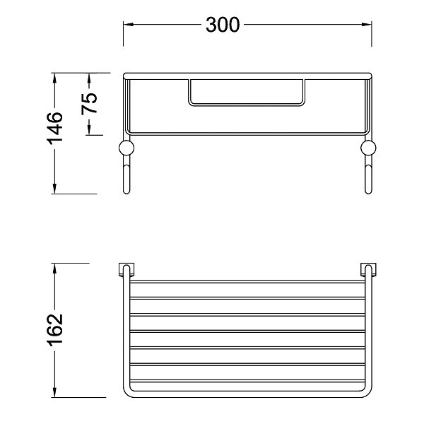Полка подвесная Timo Nelson 150080/00 chrome с крючком