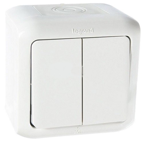 Выключатель Legrand Quteo 782302 двухклавишный белый