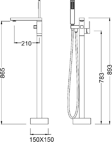 Смеситель для ванны Timo Selene 2200/00Y-CR chrome напольный