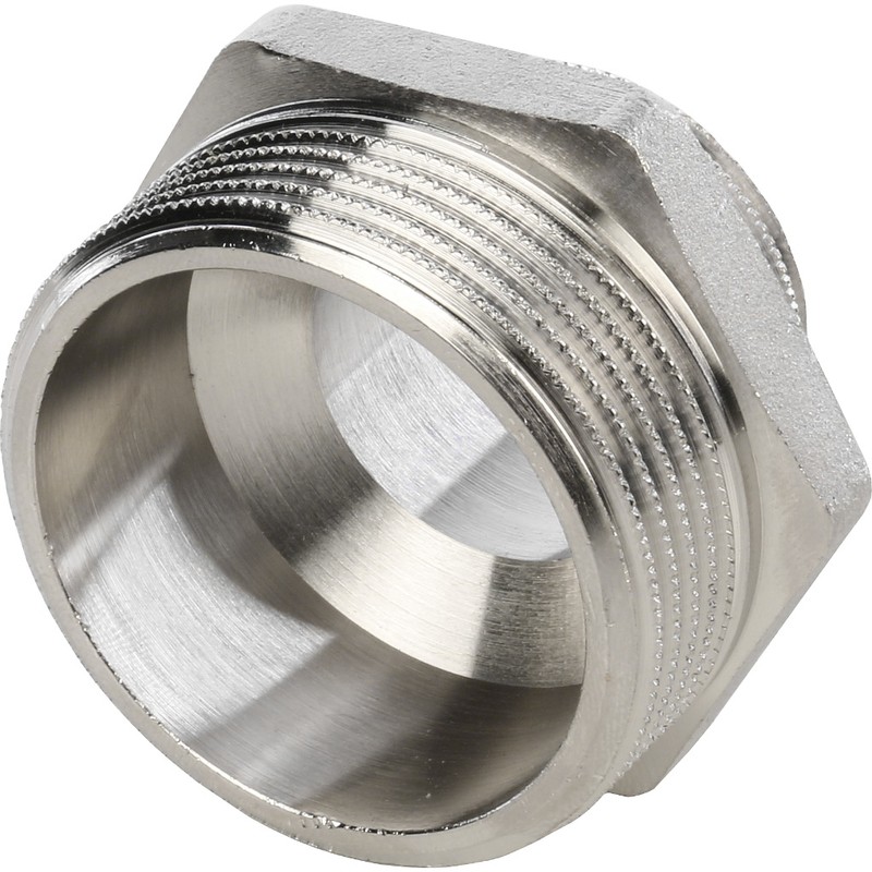 Ниппель переходной Stout SFT-0004-001121 1 1/2х1 дюйм никелированный с наружной резьбой