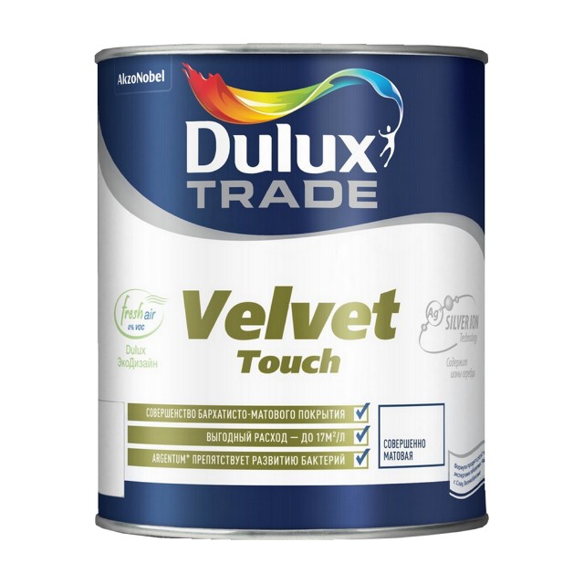 Краска для стен и потолка Dulux Trade Velvet Touch BW матовая белая 1 л