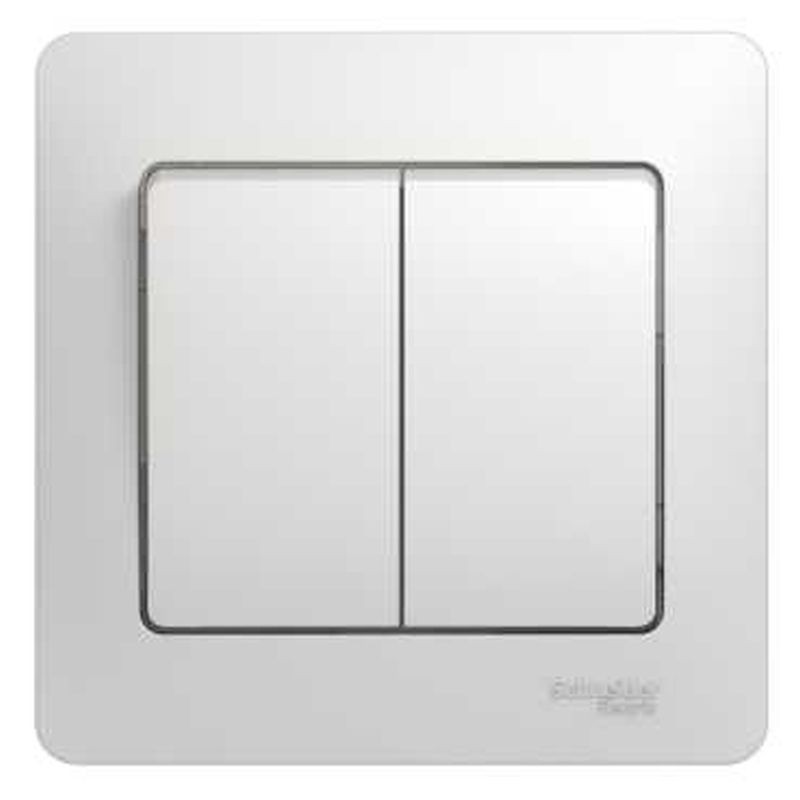 Выключатель Schneider Electric Glossa GSL000152 двухклавишный белый